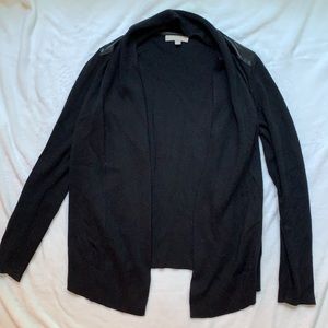 BANANA REPUBLIC Leather Detail Open Cardigan